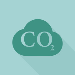 Co2 Cloud Icon.Flat Design.Vector Illustration