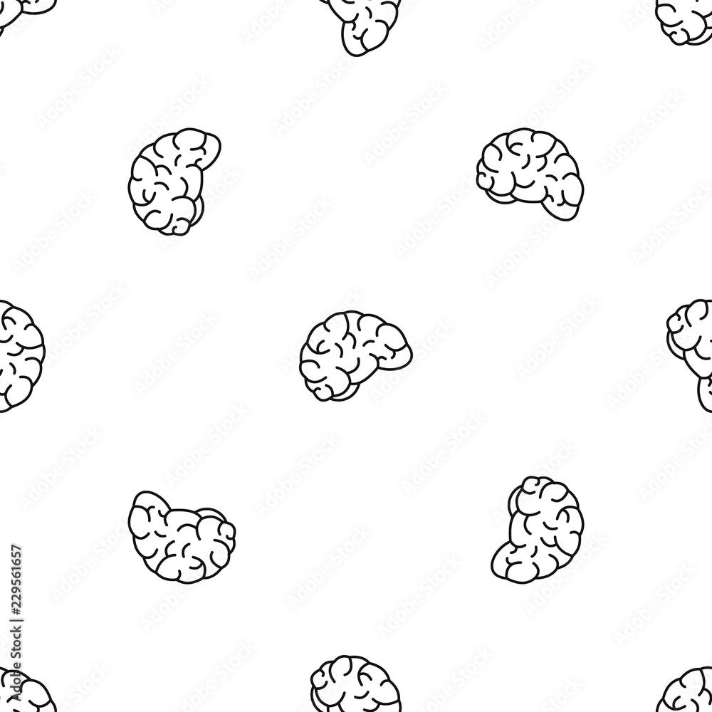 Poster thinking brain pattern seamless vector repeat geometric for any web design