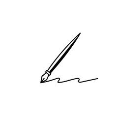 Ink fountain black pen tool vector icon