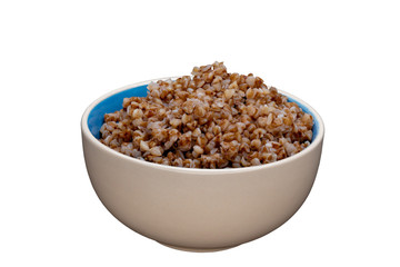 A full plate of buckwheat porridge.