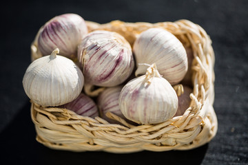 Garlic from China, mini garlic, garlic in basket, basket