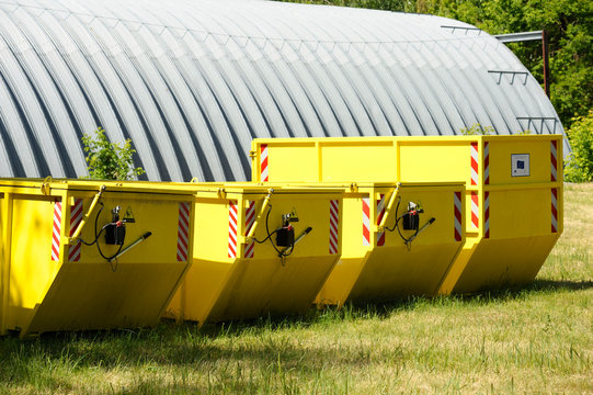 Radioactive Waste Storage Vessels Set On A Ground