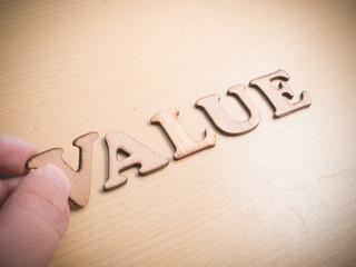 Value. Words Typography Concept