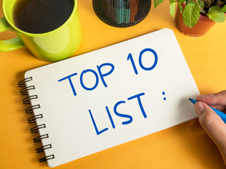 Top 10 List, Motivational Words Quotes Concept