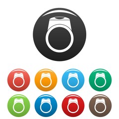 Ring icons set 9 color vector isolated on white for any design