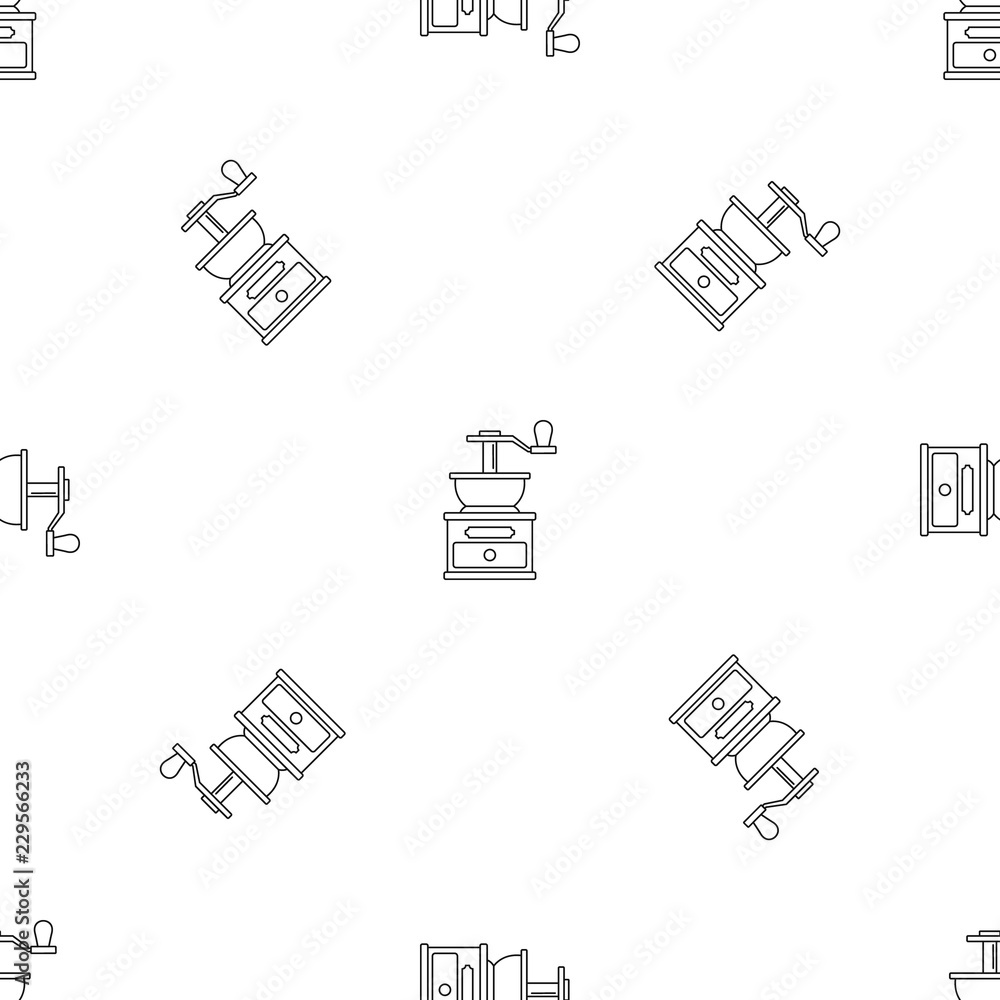 Poster coffee grinder pattern seamless vector repeat geometric for any web design