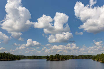 landscape with cumulus clouds