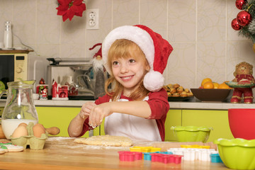 The little girl says cookies for Christmas