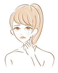 Women suffering from acne