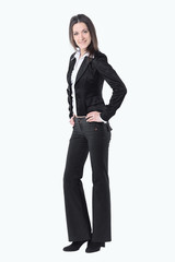Obraz premium full height.modern business woman isolated on white background