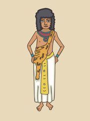 ancient egyptian priest historic cartoon