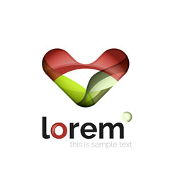 Abstract geometric logo created with overlapping smooth shapes