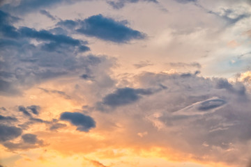 cloud on sky in evening with light of sunset
