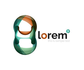 Abstract geometric logo design, overlapping shapes