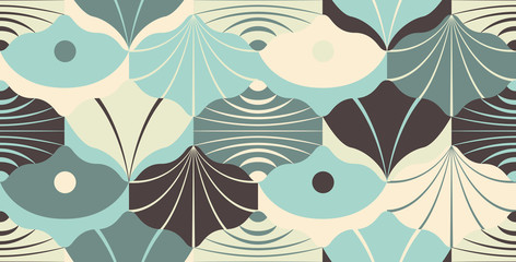 Seamless retro shells pattern