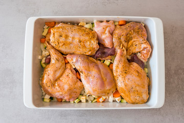 Marinated rabbit meat