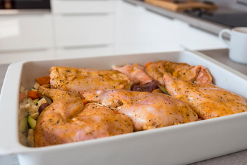 Marinated rabbit meat