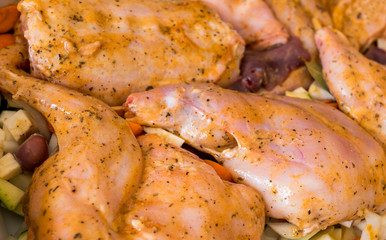 Marinated rabbit meat