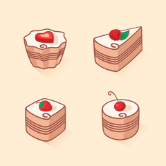 Set of cake icon