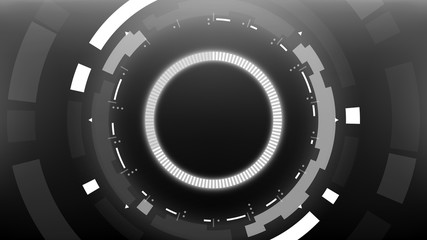 Futuristic Technology Abstract Circlular Background. Vector Science Fiction Hi-Tech Wallpaper