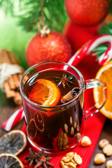 Christmas mulled wine, winter drink