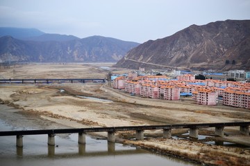 bridge at Tumen, Jilin province, China, river border between North Korea and China
