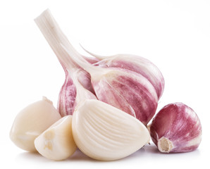 Garlic bulb and garlic cloves.