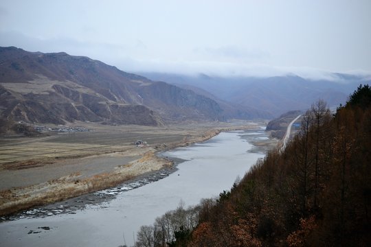 Tumen, Jilin province, China, river border between North Korea and China