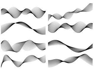 wavy lines form spiral ribbon design element effect 3d61