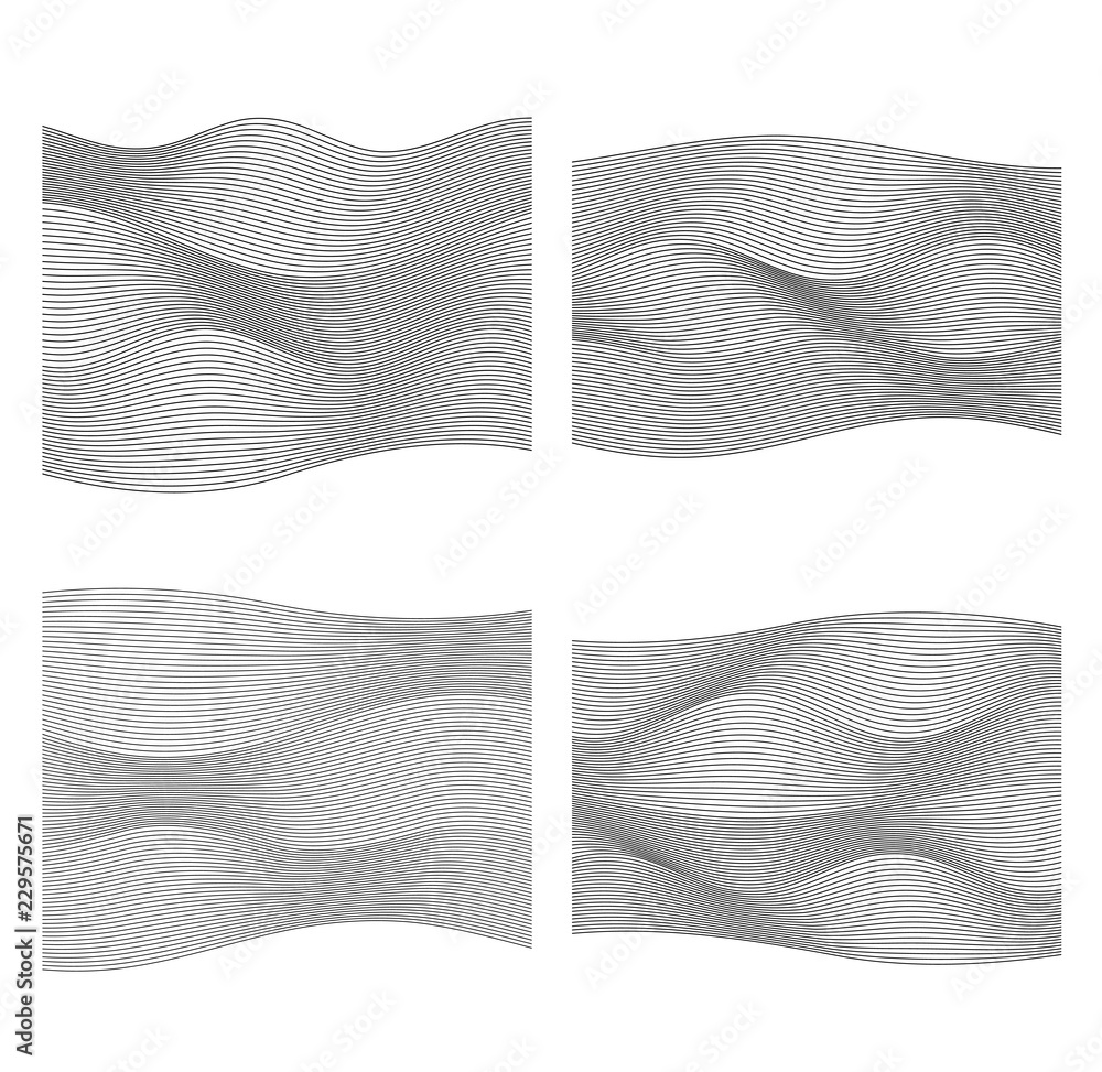 Poster wavy lines form spiral ribbon design element effect 3d64