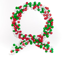 Decoration of chocolate candies of Christmas colors