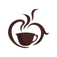 Coffee shop logo template natural abstract coffee cup