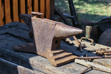 Set of old hand tools for carpenter and locksmith