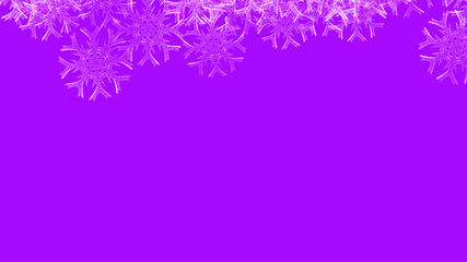 Abstract background with a variety of colorful snowflakes. Big and small.