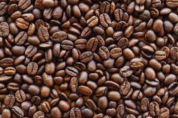 Roasted coffee beans background
