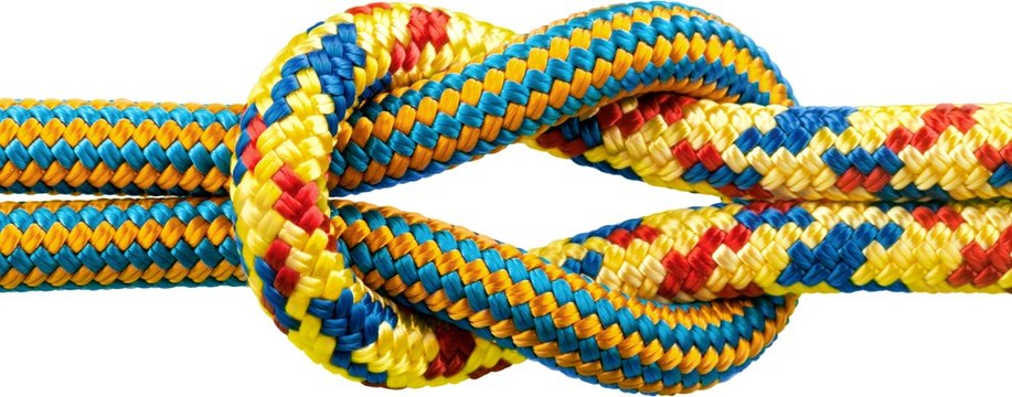 Close-Up of Reef Knot - Isolated