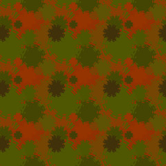 Seamless background pattern with a variety of colored floral motifs.