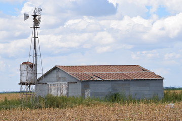old barn and silo