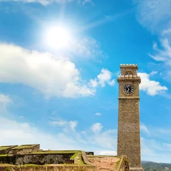 Rollo Gründungsarbeit Uhr auf dem Turm. Asiatische Festung Halle. Sri Lanka