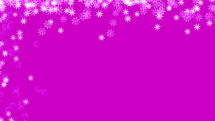 Abstract background with a variety of colorful snowflakes. Big and small.