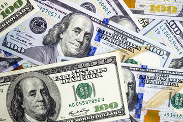 Obraz na płótnie Canvas American dollars close-up