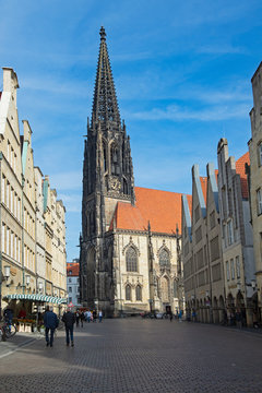 Lambertikirche am Prinzipalmarkt, M&uuml;nster,  Westfalen, Deutschland