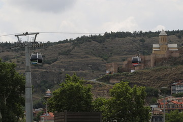 Modern cableway of Tbilisi city
