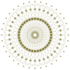  Decorative gold and frame with vintage round pattern