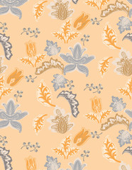 Vintage damask pattern Vector. Old 30s style decoration textures