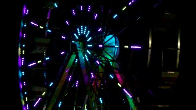 Ferris Wheel Lights and Spokes Tight Shot