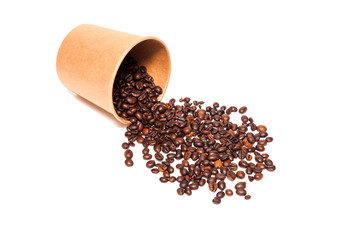 Scattered roasted coffee beans