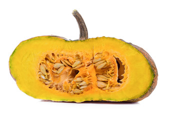 slice pumpkin isolated on white background.