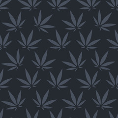 Fototapeta na wymiar Cannabis Background. Vector Pattern.