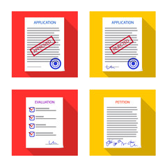 Vector design of form and document sign. Set of form and mark stock symbol for web.